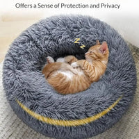 Ultra-Plush Round Calming Bed for Dogs & Cats