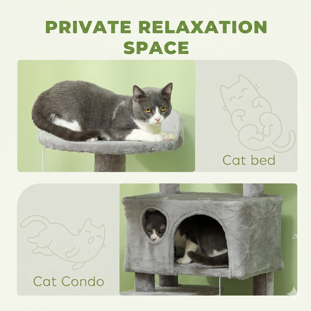 Premium Multi-Level Cat Tree with Double Condos