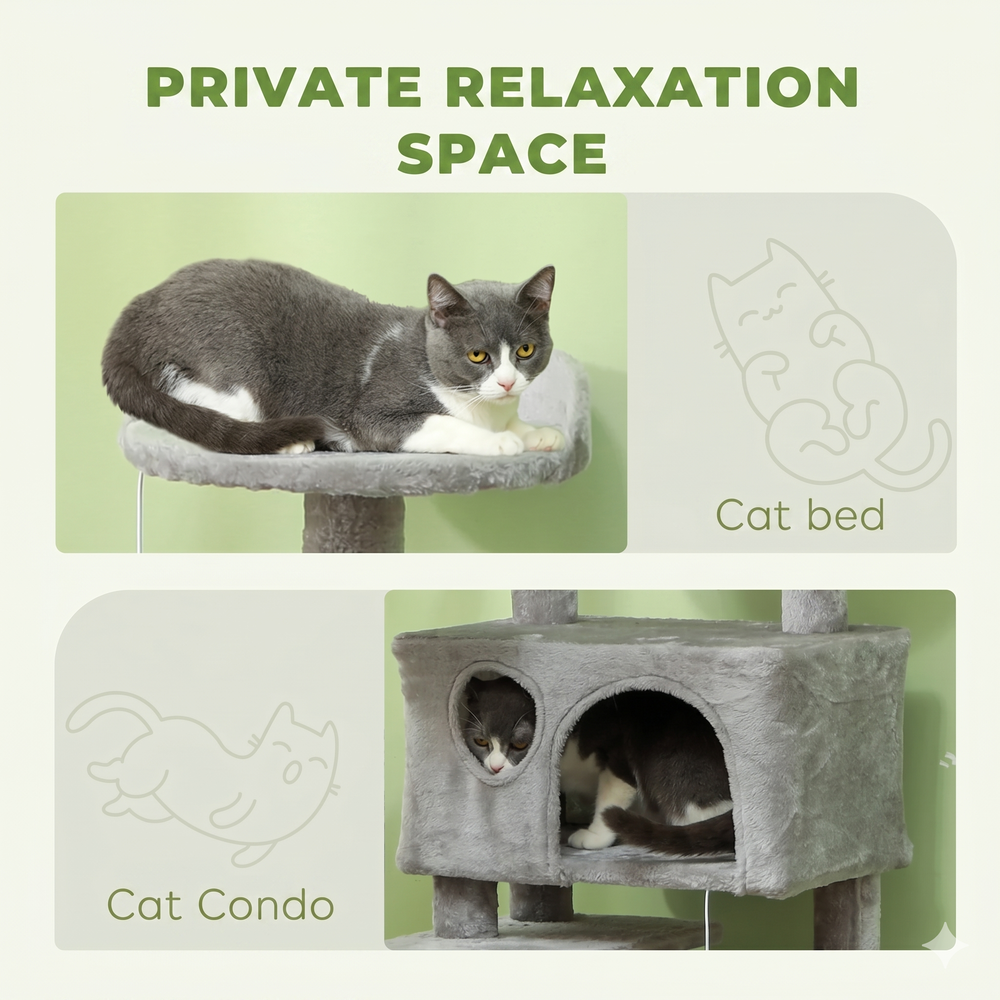 Premium Multi-Level Cat Tree with Double Condos