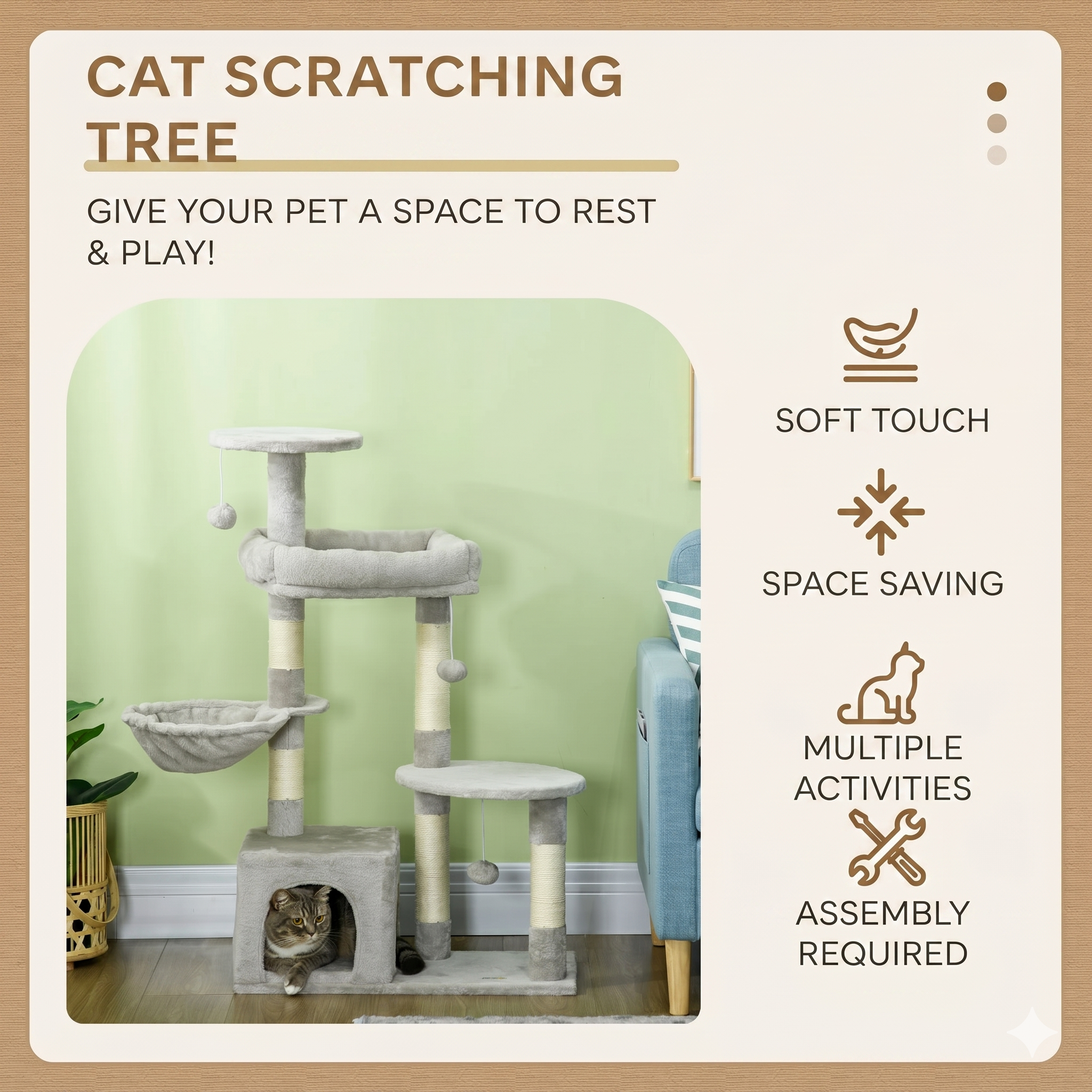 Premium Multi-Level Cat Sanctuary & Scratching Tower