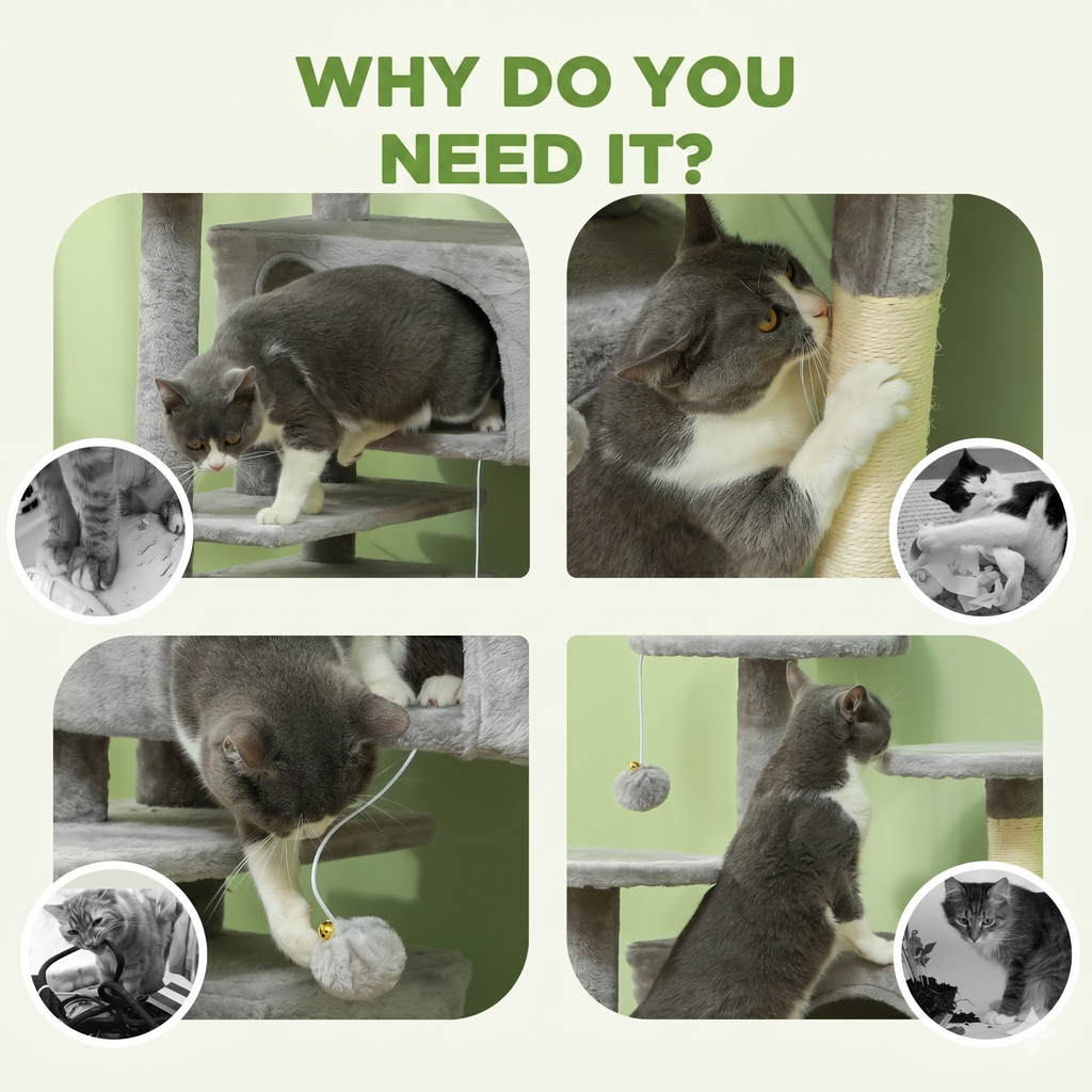 Premium Multi-Level Cat Tree with Double Condos