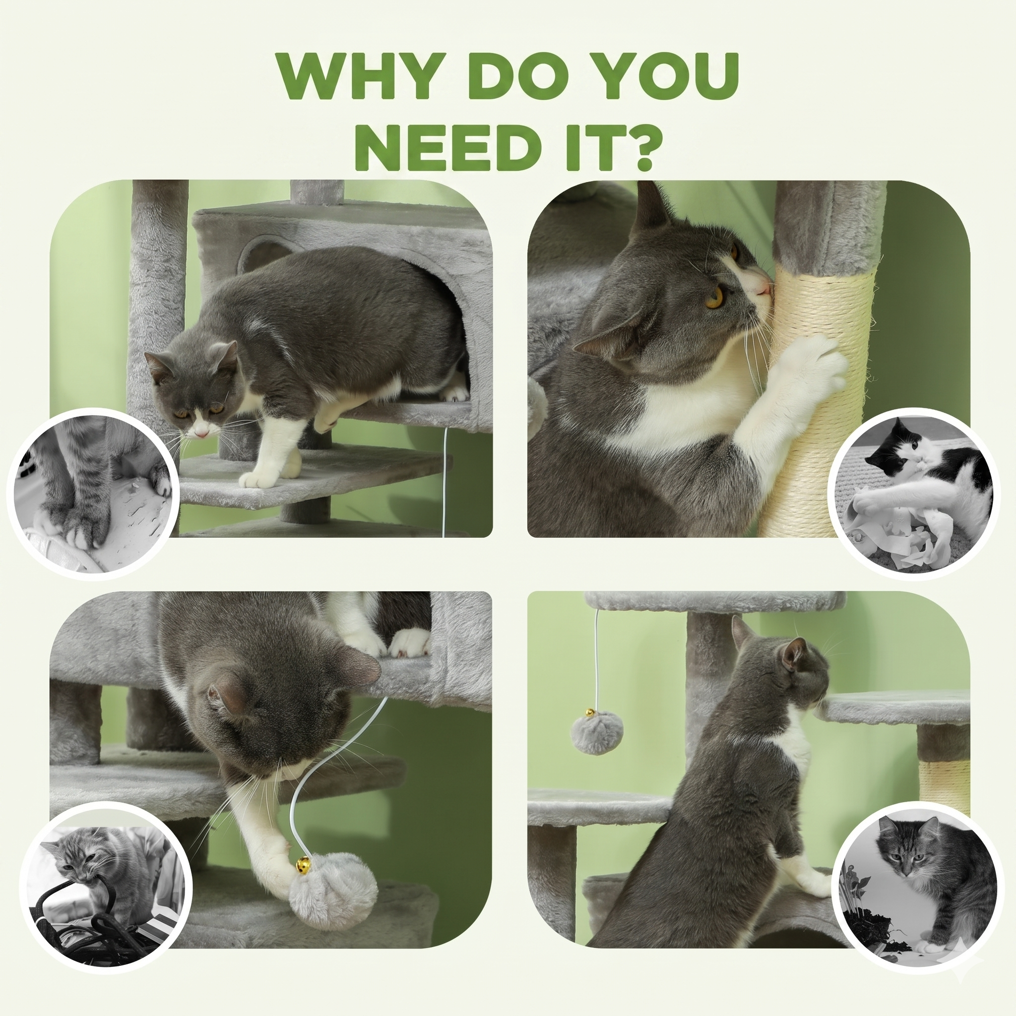 Premium Multi-Level Cat Tree with Double Condos