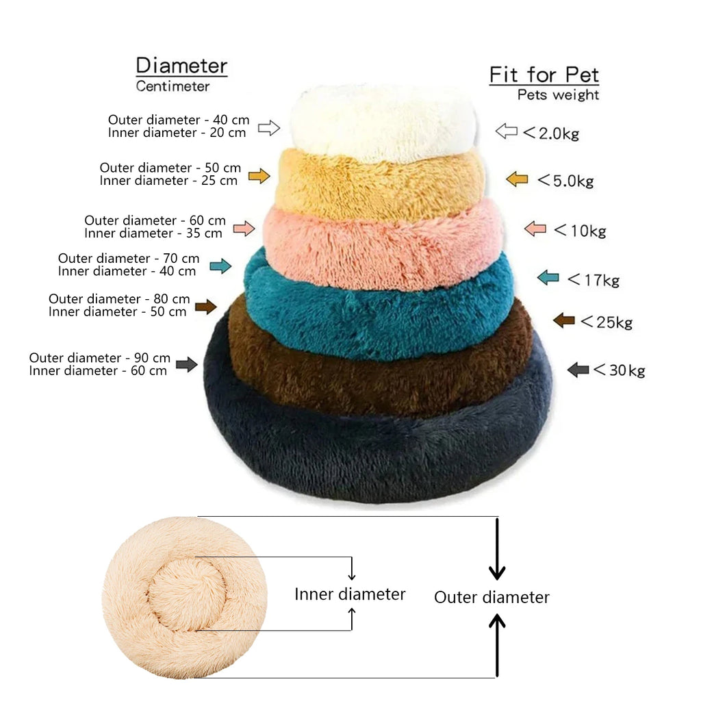 Ultra-Plush Round Calming Bed for Dogs & Cats