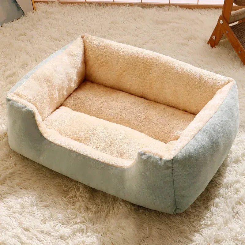 Premium Plush Bolster Bed for Cats & Small Dogs