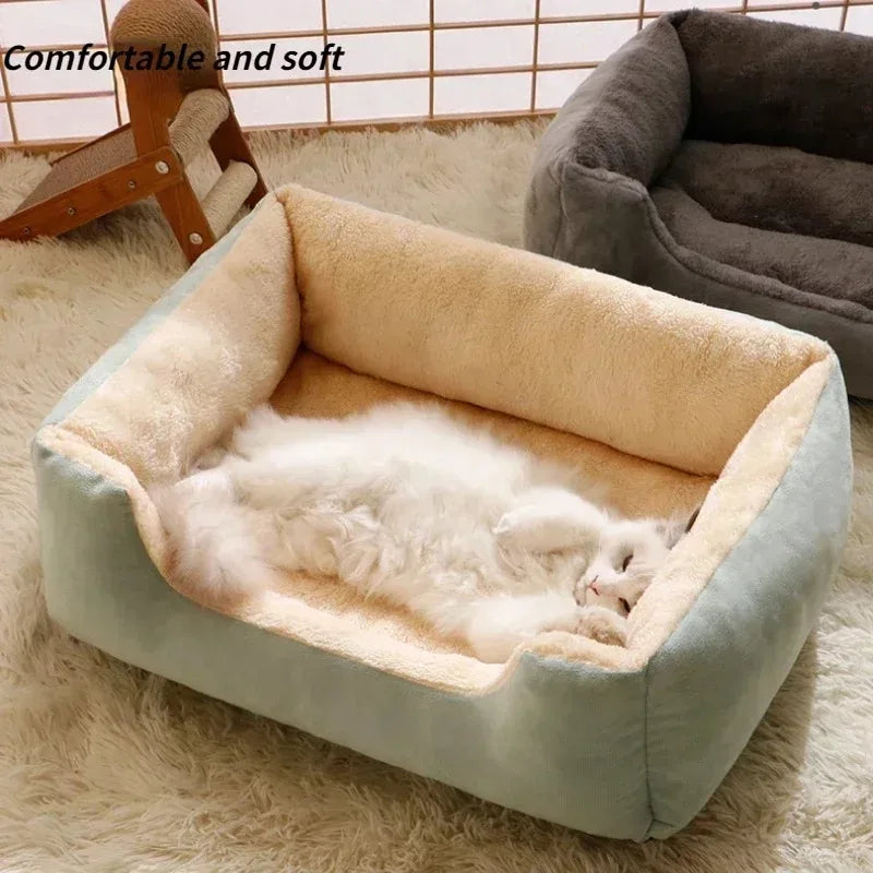 Premium Plush Bolster Bed for Cats & Small Dogs