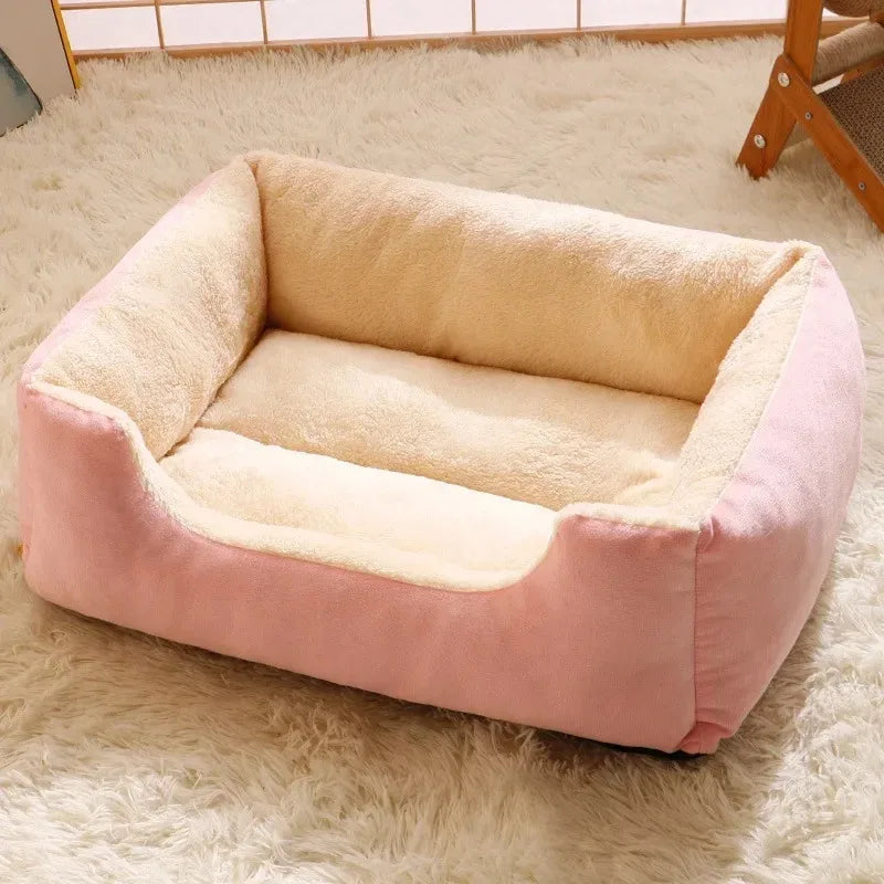 Premium Plush Bolster Bed for Cats & Small Dogs