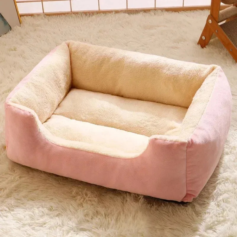 Premium Plush Bolster Bed for Cats & Small Dogs