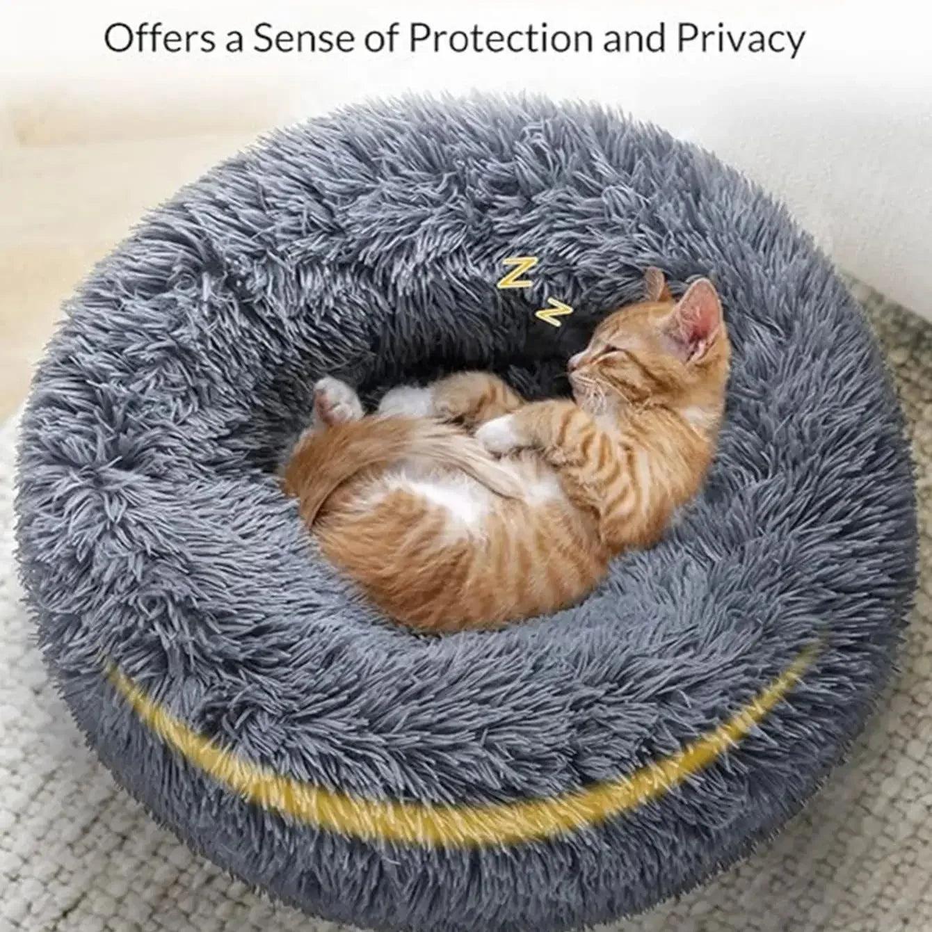 Ultra-Plush Round Calming Bed for Dogs & Cats